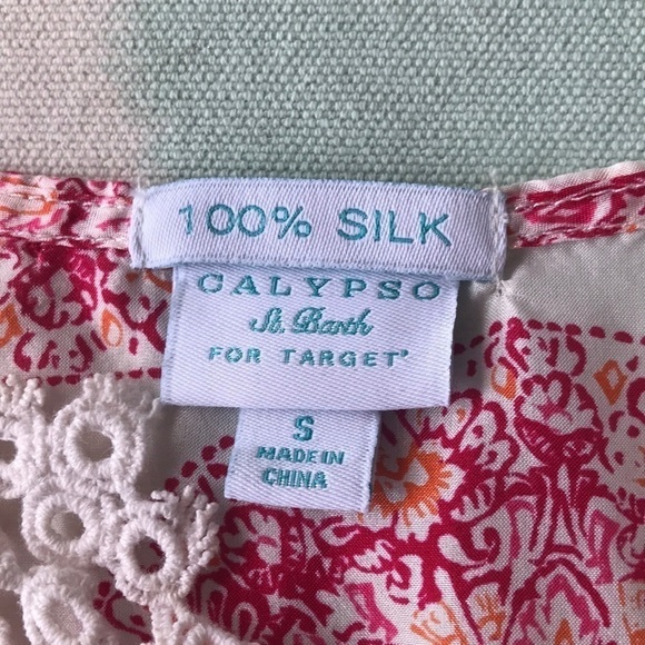 Calypso St. Barth for Target 100% Silk Crochet Sleeveless Top Size S - Picture 6 of 10